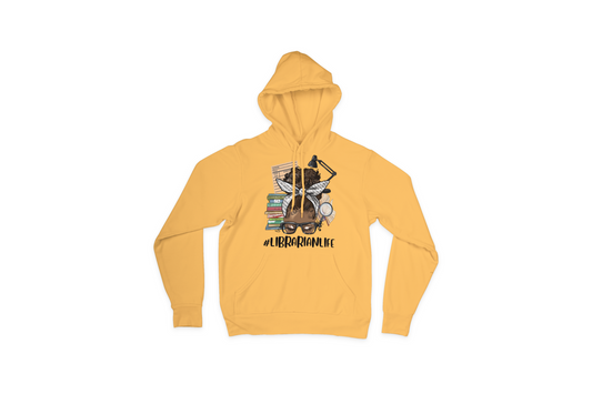 Librarian Life Messy Bun Yellow Hoodie