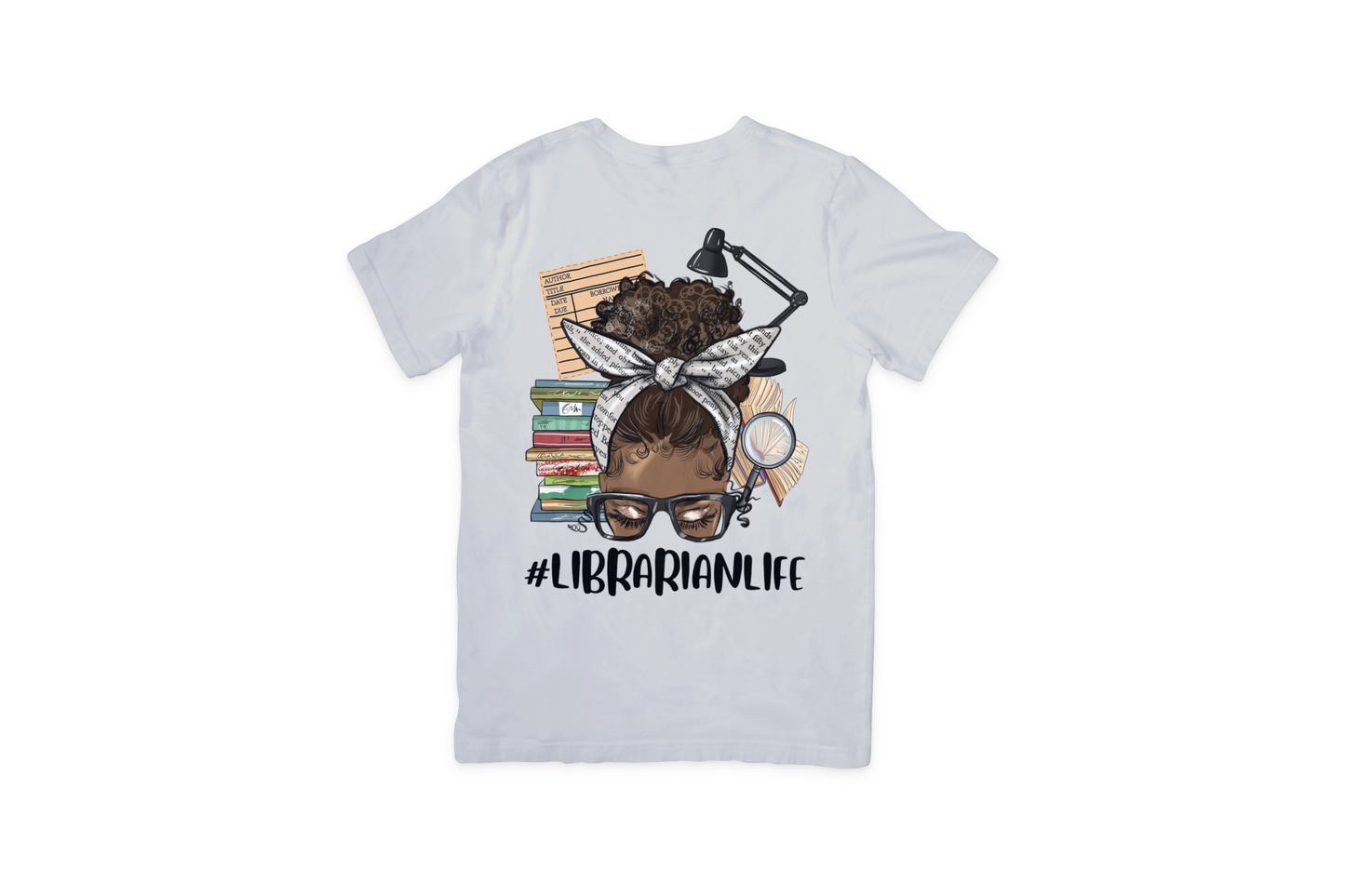 Librarian Life Messy Bun T-Shirt